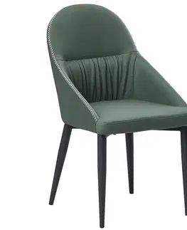 Jedálenské stoličky KONDELA Kalina jedálenské kreslo zelená / čierna