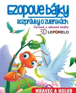 Leporelá, krabičky, puzzle knihy Ezopove bájky - Mravec a holub (3D leporelo)