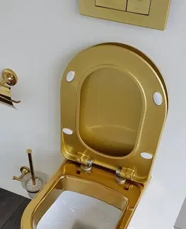 Záchody SAPHO - PAULA závesná WC misa, 35,5x50cm, zlatá TP325-AK00