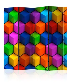Paravány Paraván Colorful Geometric Boxes Dekorhome 135x172 cm (3-dielny)