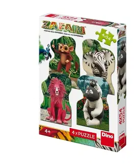 Hračky puzzle DINOTOYS - ZAFARI: ZOOMBA A KAMARÁTI 4x54 Puzzle