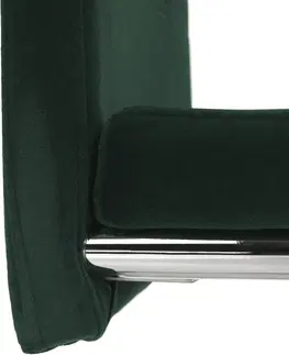 Jedálenské stoličky KONDELA Abira New jedálenská stolička smaragdová (Velvet) / chróm