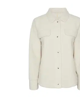 Shirts & Tops Plyšová bunda v štýle košele, krémovobiela