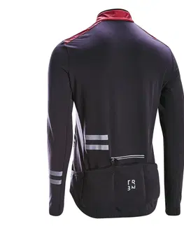 dresy Pánsky dres RC 500 Shield na cestnú cyklistiku s dlhým rukávom bordový