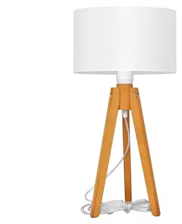Lampy  Stolná lampa ALBA 1xE27/60W/230V biela/dub 