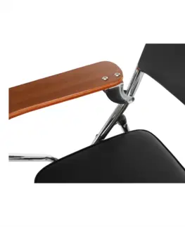Konferenčné stoličky Stolička s doskou na písanie, čierna/prírodná, TEKER