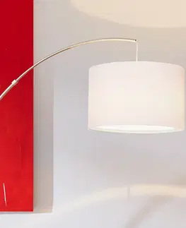 Stojacie lampy do obývačky Brilliant Klasická oblúková lampa Clarie, biela