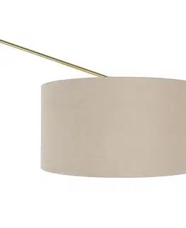 Stojace lampy Stojacia lampa zlatá s tienidlom svetlohnedá 50 cm nastaviteľná - Redaktor