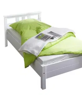 Jednolôžkové postele Posteľ Z Masívnej Borovice Merci, 90x200cm, Biela