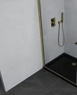 Vane MEXEN/S - Pretória sprchovací kút 100x90, transparent, zlatá + sprchová vanička vrátane sifónu 852-100-090-50-00-4070G