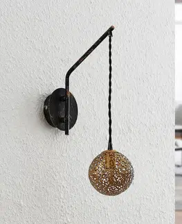 Nástenné svietidlá Lucande Lucande Zale nástenná lampa, 1-plameňová, orient