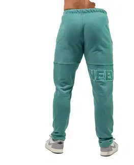 Pánske klasické nohavice Voľné tepláky s vreckami Nebbia Commitment 705 Green - XL