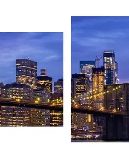 Obrazy mestá 5-dielny obraz most v Brooklyne