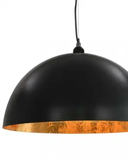 Osvetlenie Závesná lampa 2 ks čierna / zlatá Dekorhome 40 cm