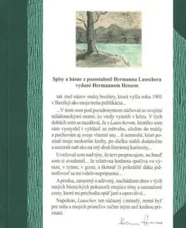 Svetová beletria Hermann Lauscher - Spisy a básne z pozostalosti Hermanna Lauschera vydané Hermannom Hessem - Hermann Hesse
