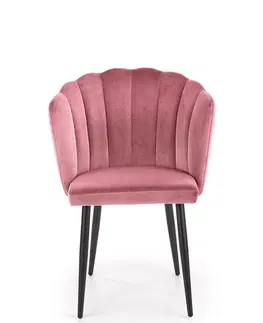 Jedálenské stoličky HALMAR K386 jedálenské kreslo ružová / čierna