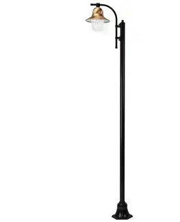Verejné osvetlenie K.S. Verlichting 1-plameňové stĺpové svietidlo Toscane 240cm čierne