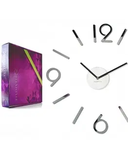 Hodiny 3D Nalepovacie hodiny DIY Admirable L Sweep 54D-0, zrkadlové 50-75cm