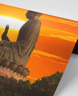 Samolepiace tapety Samolepiaca tapeta socha Budhu pri západe slnka