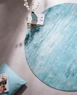 Koberce LuxD Dizajnový okrúhly koberec Rowan 150 cm tyrkysovo-béžový