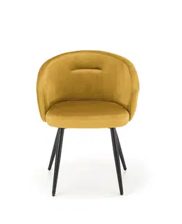Jedálenské stoličky HALMAR K430 jedálenské kreslo horčicová / čierna