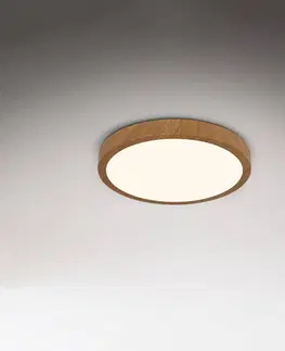 Stropné svietidlá Briloner Stropné LED Runa Wood drevený vzhľad 3 000K Ø 38cm