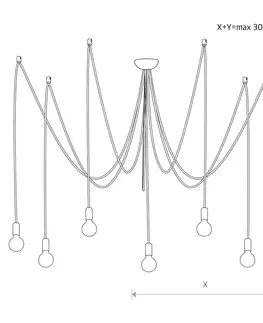 Závesné svietidlá Euluna Závesné svietidlo Spider v bielej, 7-plameňové