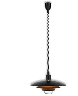 Závesné svietidlá Markslöjd Čierna závesná lampa Kirkenes výškovo nastaviteľná
