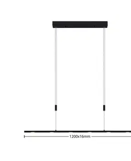 Závesné svietidlá Lucande Lucande Stakato závesné LED 6-pl. 120 cm dlhé