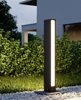 Osvetlenie príjazdovej cesty Lucande Chodníkové LED svietidlo Lirka tmavosivé 2pl