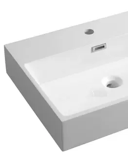 Kúpeľňa SAPHO - AQUATIC umývadlo, liaty mramor, 60x46cm, biela AT060