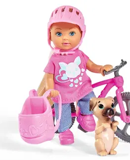 Hračky bábiky SIMBA - Bábika Evička s bicyklom