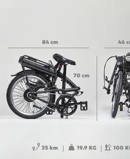 elektrobicykle Skladací elektrický bicykel E-FOLD 100 čierny