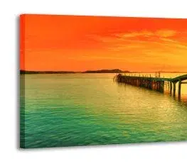 Hodiny a budíky Nástenné hodiny Proxta Sunset paradise, 158x46cm