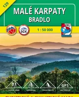 Turistika, skaly Malé Karpaty - Bradlo - TM 129 - 1: 50 000
