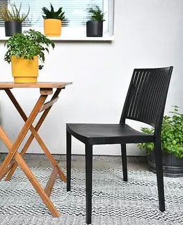 Záhradné stoličky a kreslá Plastové kreslo HELSINKY (rôzne farby) čierna