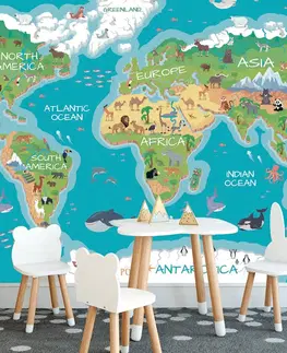 Samolepiace tapety Samolepiaca tapeta zemepisná mapa sveta pre deti