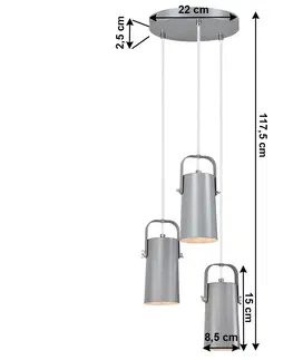 Lampy Visiaca lampa, sivá/kov, DEVAN