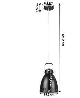 Lampy Visiaca lampa, čierna/kov, AIDEN TYP3