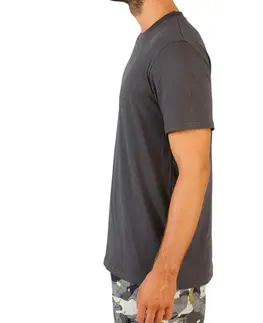 mikiny Poľovnícke tričko 100 s krátkym rukávom karbónovo sivé