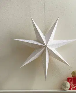 Vianočné svetelné hviezdy Markslöjd Hviezda Clara na zavesenie, zamatový vzhľad Ø 75 cm, biela