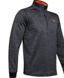 Pánske mikiny Under Armour Armour Fleece 1/2 Zip Black/Black - M