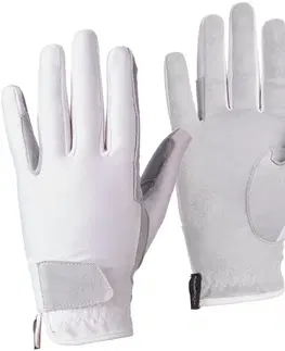 rukavice Detské jazdecké rukavice Basic biele