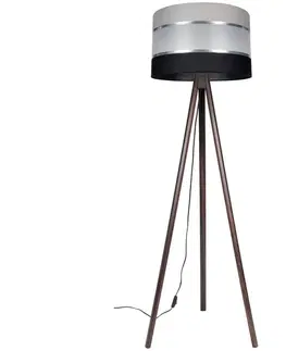 Lampy  Stojacia lampa CORAL 1xE27/60W/230V hnedá/čierna/šedá/chróm 