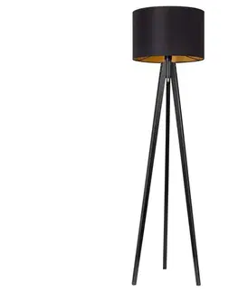 Lampy  Stojacia lampa ROLLER 1xE27/60W/230V wenge čierna/zlatá 