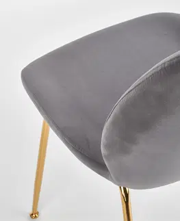 Jedálenské stoličky HALMAR K381 jedálenská stolička sivá / zlatá