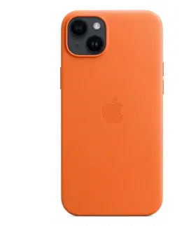 Puzdrá na mobilné telefóny Apple iPhone 14 Plus Leather Case with MagSafe, orange MPPF3ZM/A