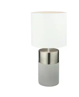 Stolné lampy KONDELA Qenny Typ 19 stolná lampa biela / svetlosivá