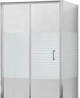 Vane MEXEN/S - Apia obdĺžnikový sprchový kút 130x90 cm, transparent / pruhy, chróm + vanička 840-130-090-01-20-4010