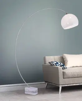 Stojacie lampy do obývačky Paul Neuhaus Vznešená oblúková lampa Mani s káblovým vypínačom